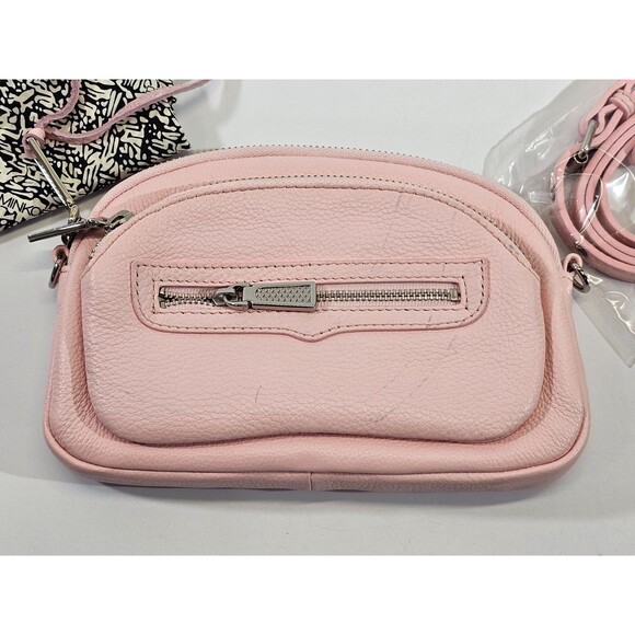 KSD Rebecca Mikoff Pink Crossbody Faux Leather Light Pink Purse Shoulder bag GUC - Picture 9 of 14